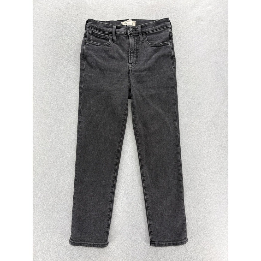 Madewell The Perfect Vintage Jeans Womens 26P Charcoal High Rise Straight Retro